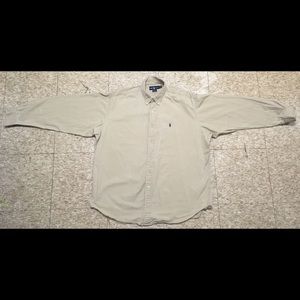 Khaki W/ Blue Logo Polo Ralph Lauren Button Up